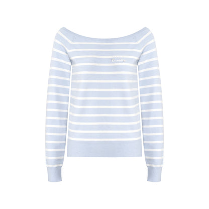 Preppy Style Striped Knit Top