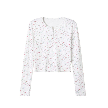 Floral Reverse Long Sleeve Top
