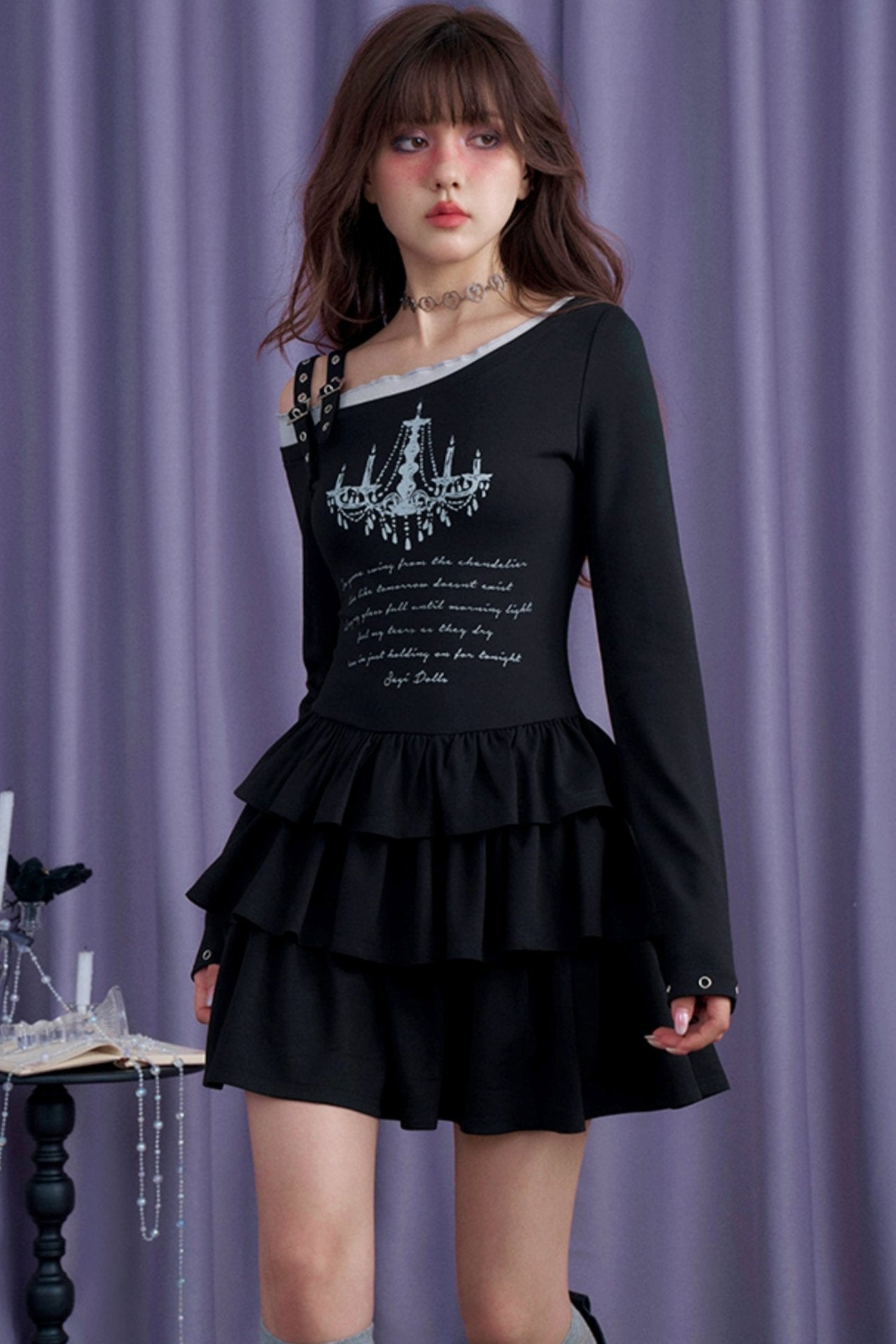 Nightmare Lilited Slanted Shoulder Dress