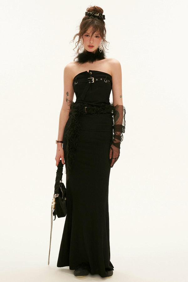 블랙 밴드 메를린 드레스 