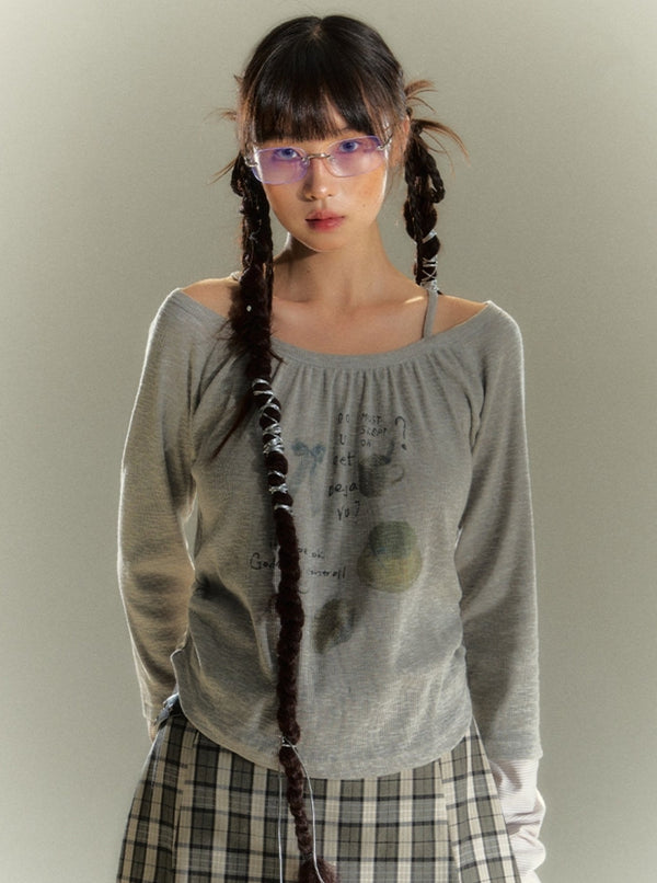 Print Halterneck Base Layer Top