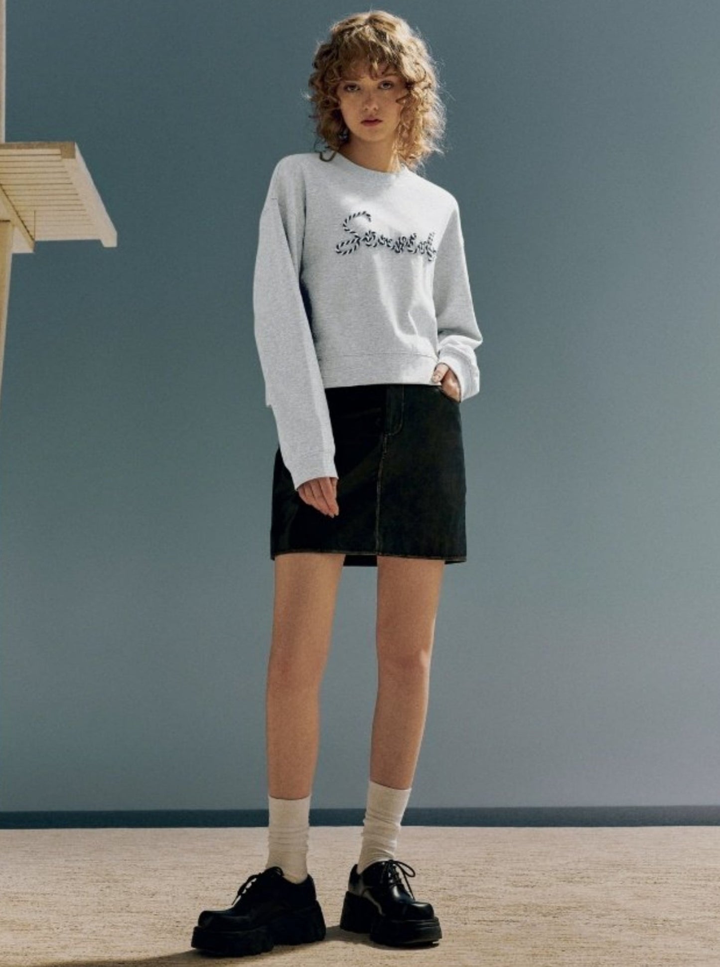 Creative Letter Crew Neck Loose Sweatshirt