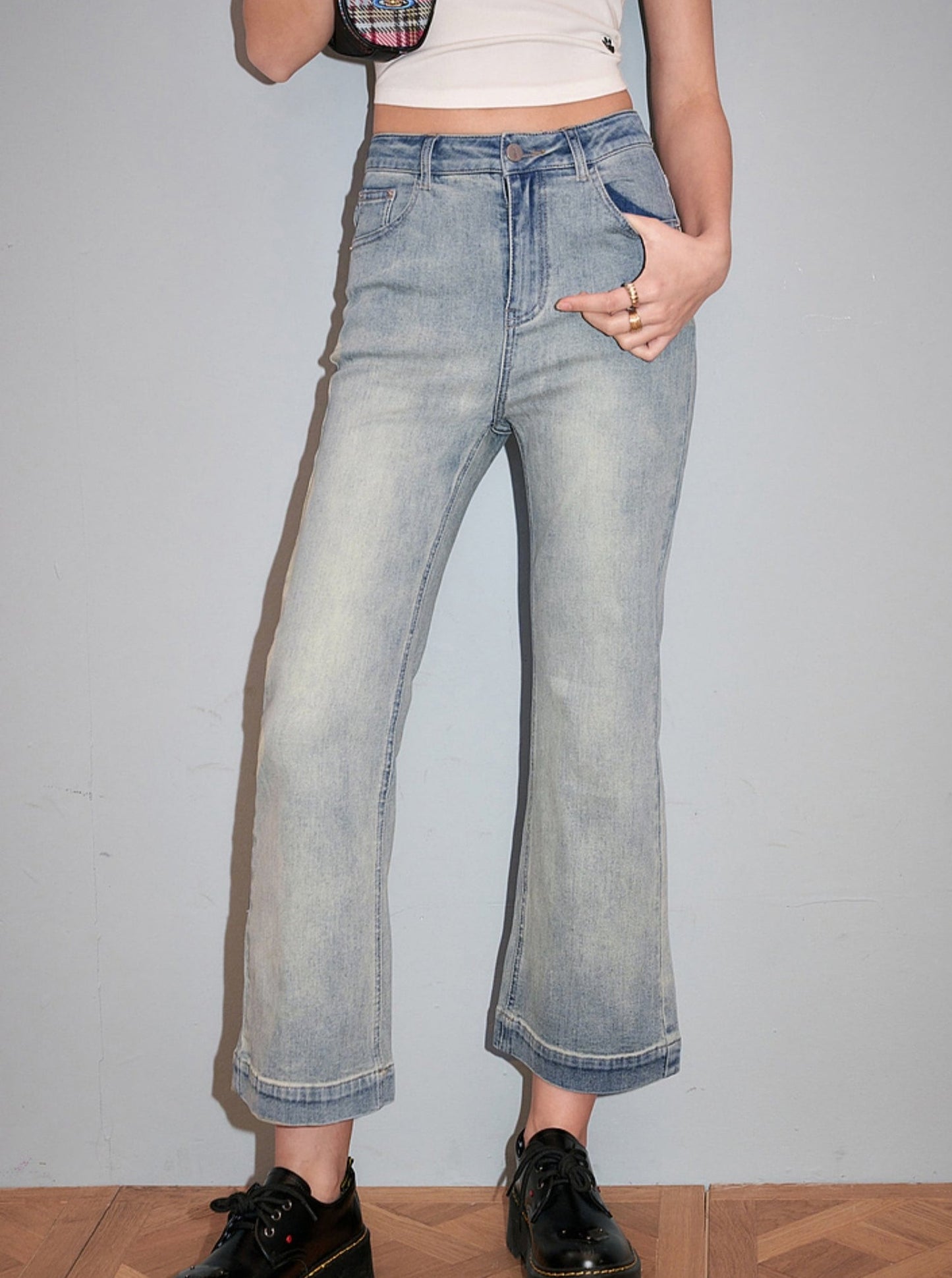 Vintage High-Rise Cropped Jeans-Hose