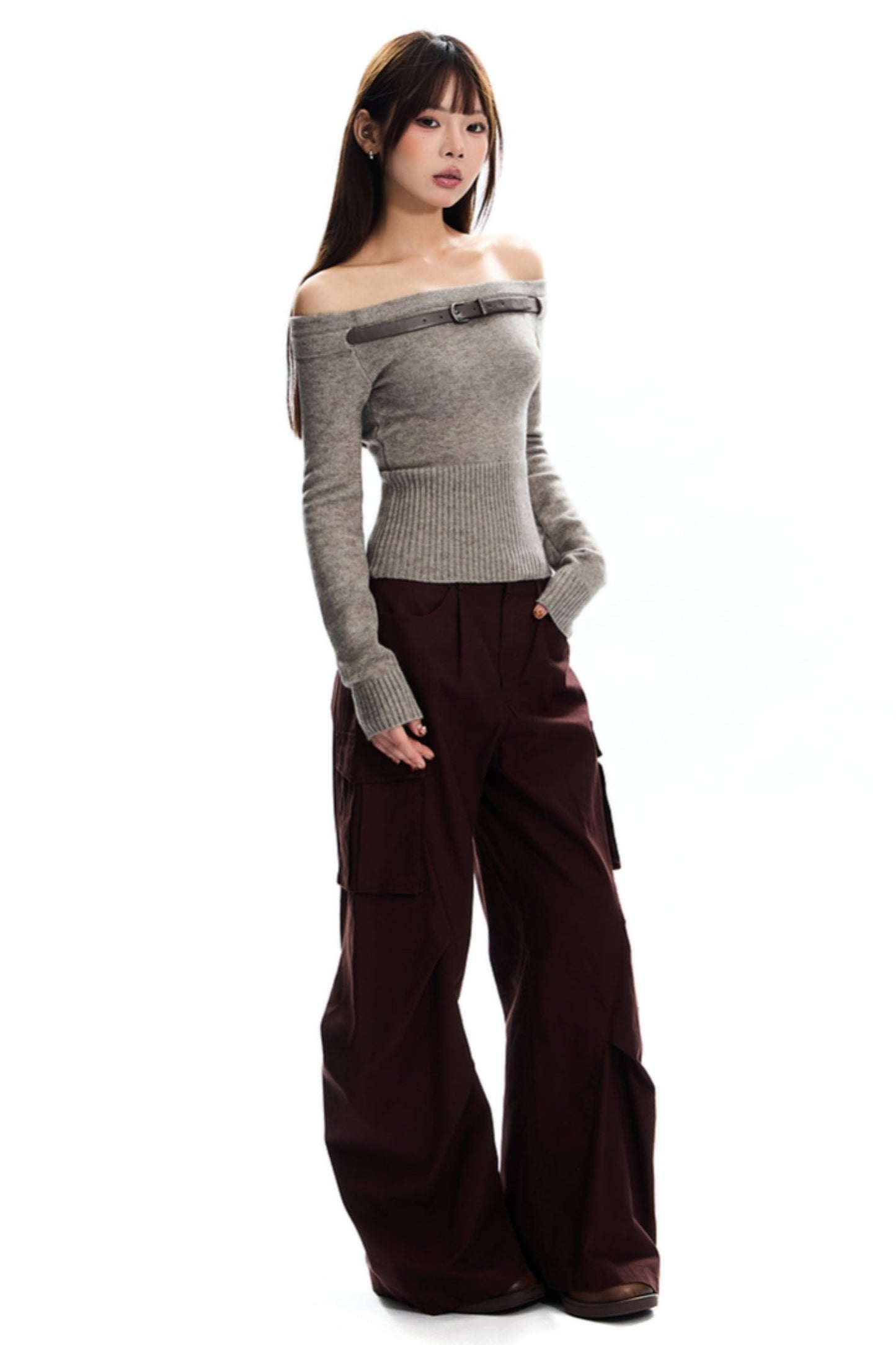 Premium Detachable Belt Sweater Top