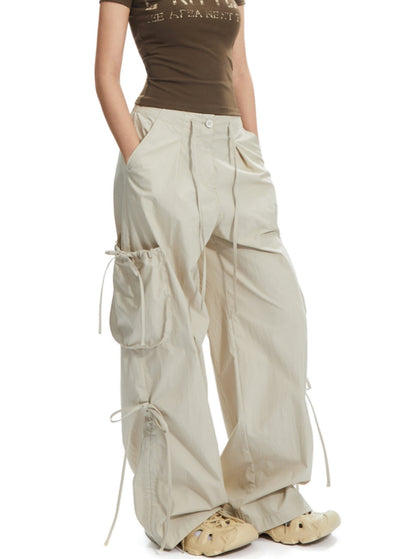 Low-Rise Drawstring Cargo Pants