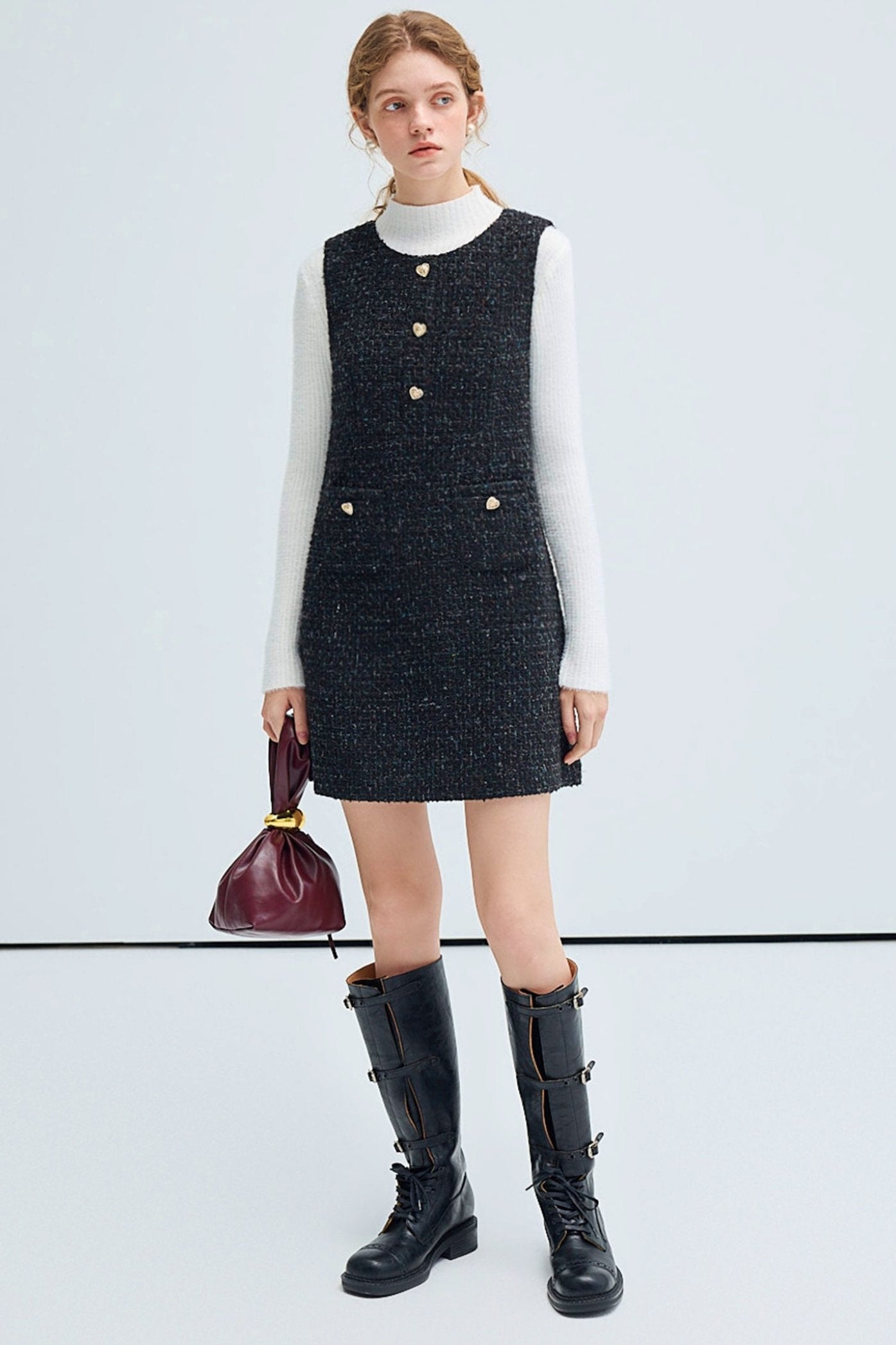 Heisenberg Romance French Style Wool Dress