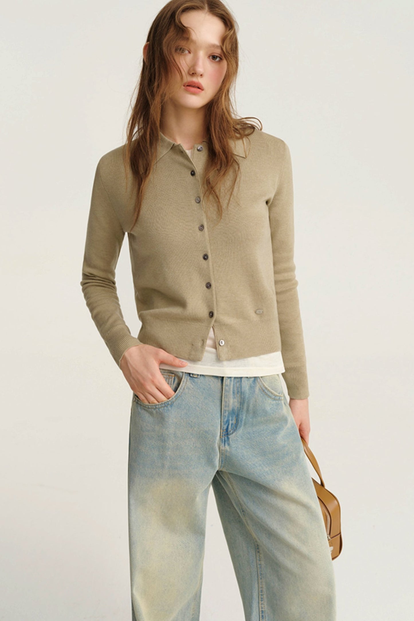 Light Color Straight Mop Jeans