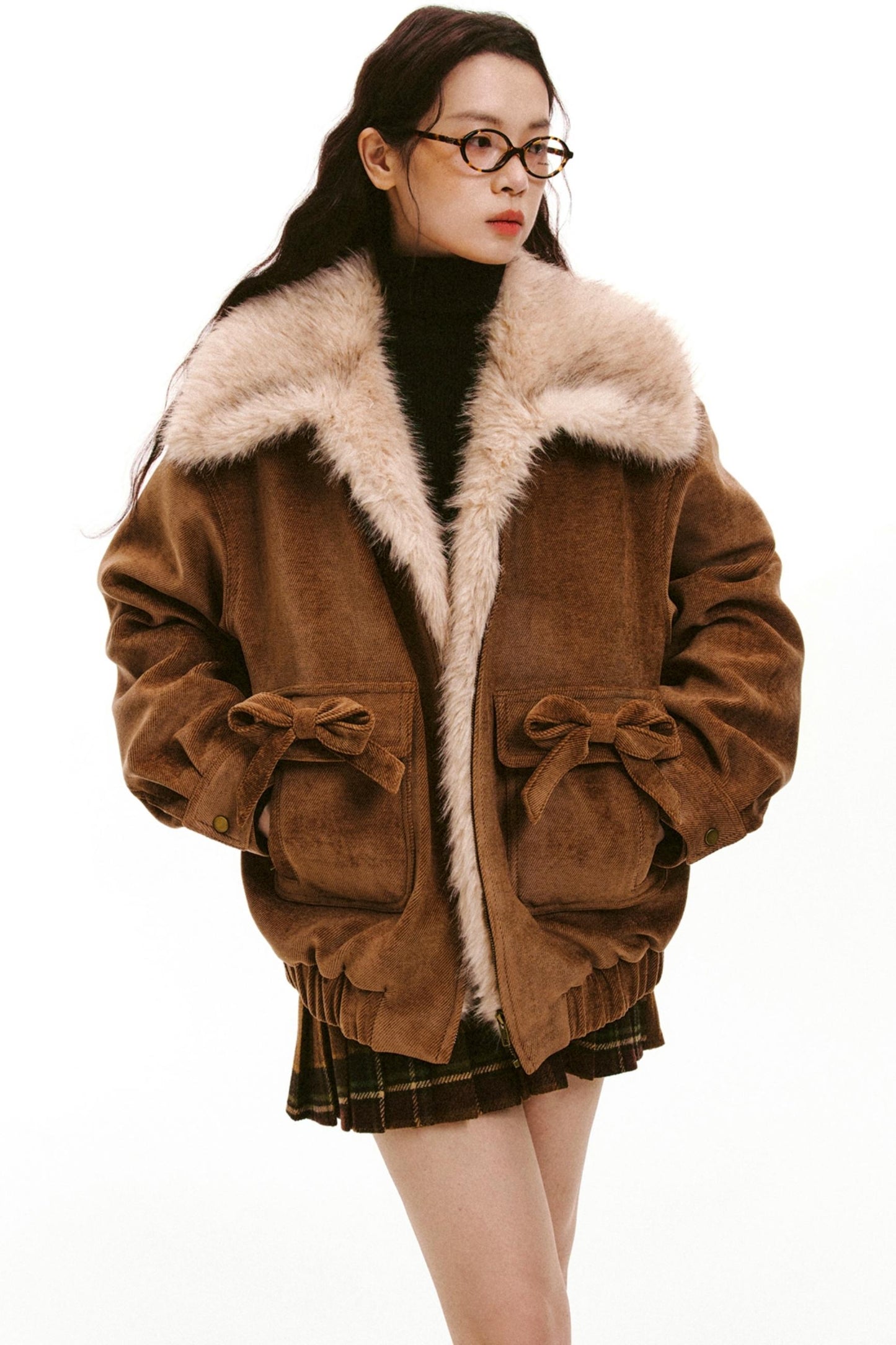 Chenille Fur Collar Jacket