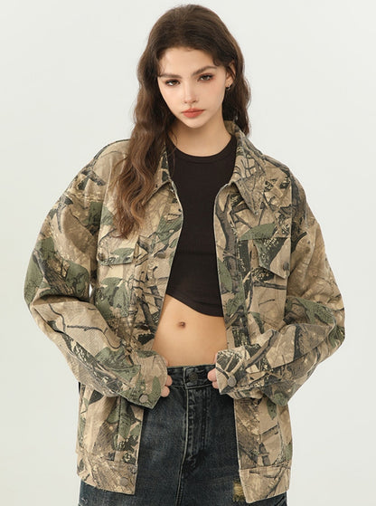 Amerikanische Camouflage-Jeansjacke