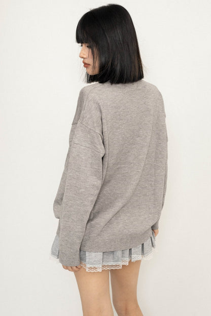 Gray Wool Knit Sweater