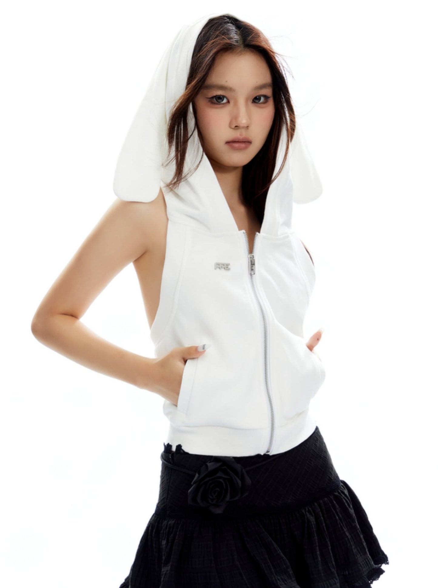 Backless Hooded Vest Top