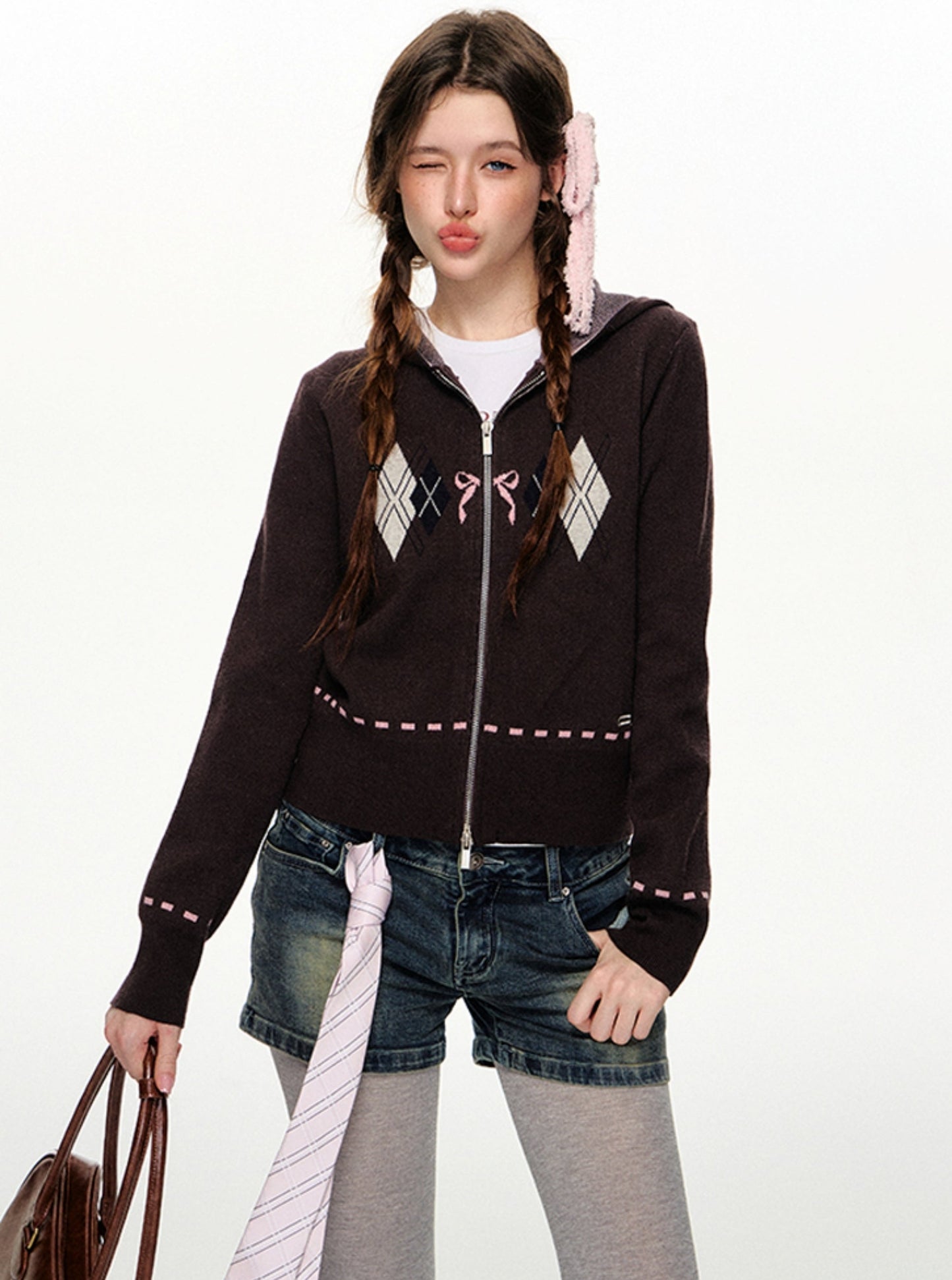 British Ryogram Cropped Cardigan