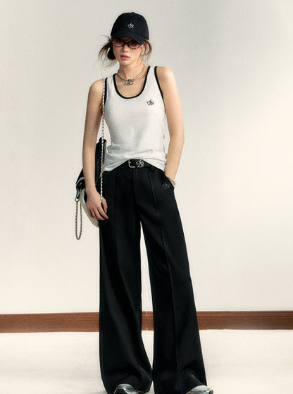 Contrasting Sleeveless Vest Top