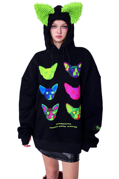 Cat Ear Y3K Hooded Sweatshirt