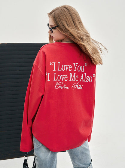 Letter Print Crew Neck Long Sleeve Top