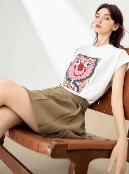 Premium Cartoon Print Loose T-Shirt