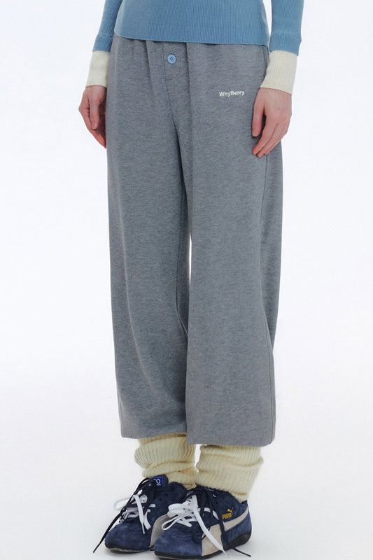 THREE SMALL Buttons Loose SweatPants