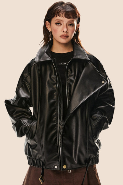 Heavy Leather Biker Jacket