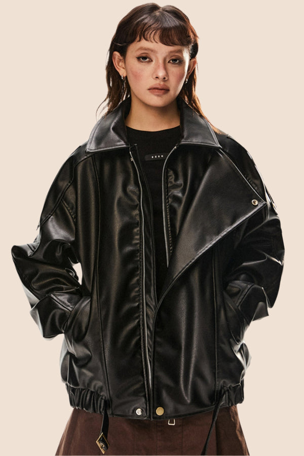 Heavy Leather Biker Jacket