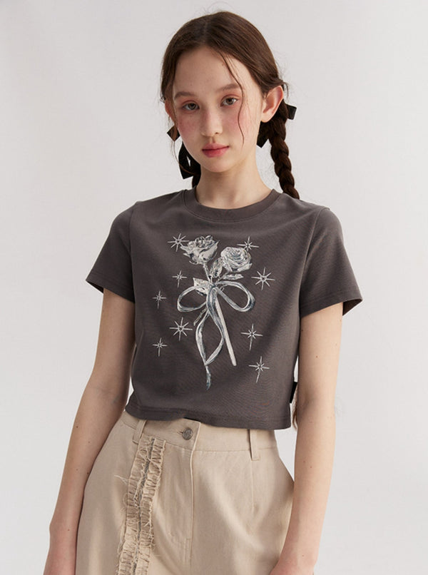 Retro BM Style Crop T-Shirt