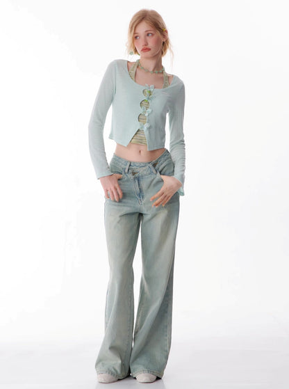 Slim Straight Leg Jeans Pants