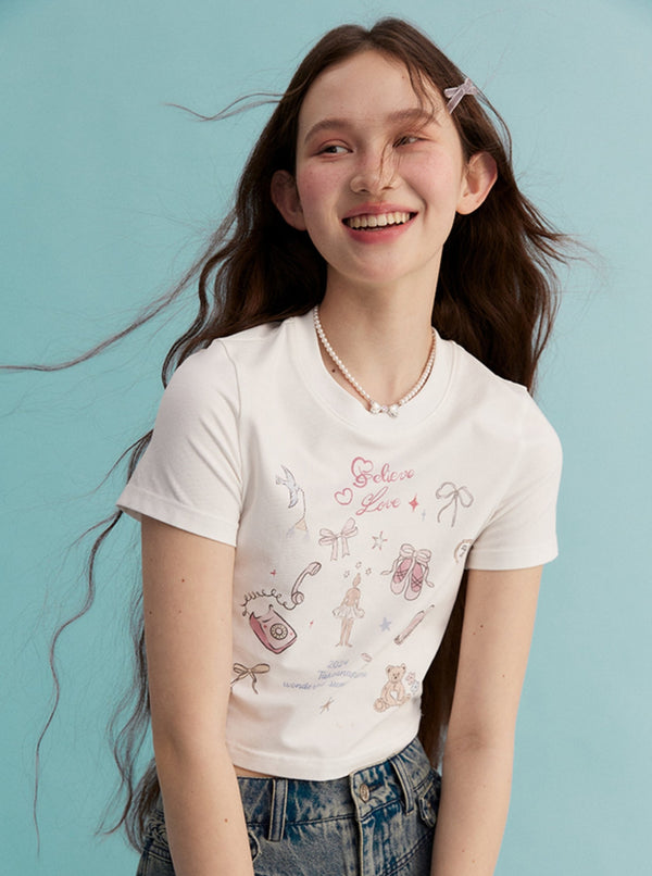 Retro BM Style Crop T-Shirt