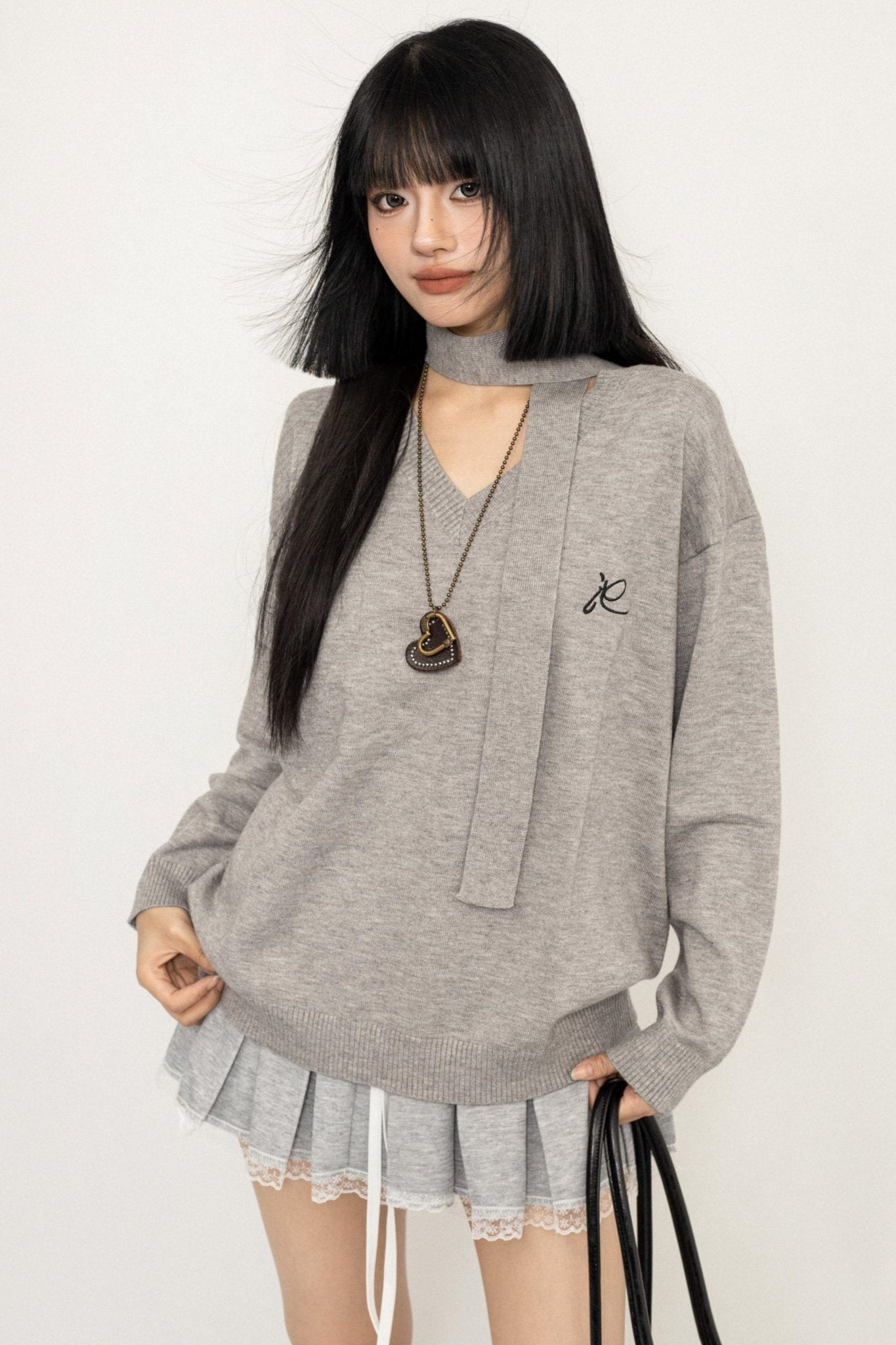 Gray Wool Knit Sweater