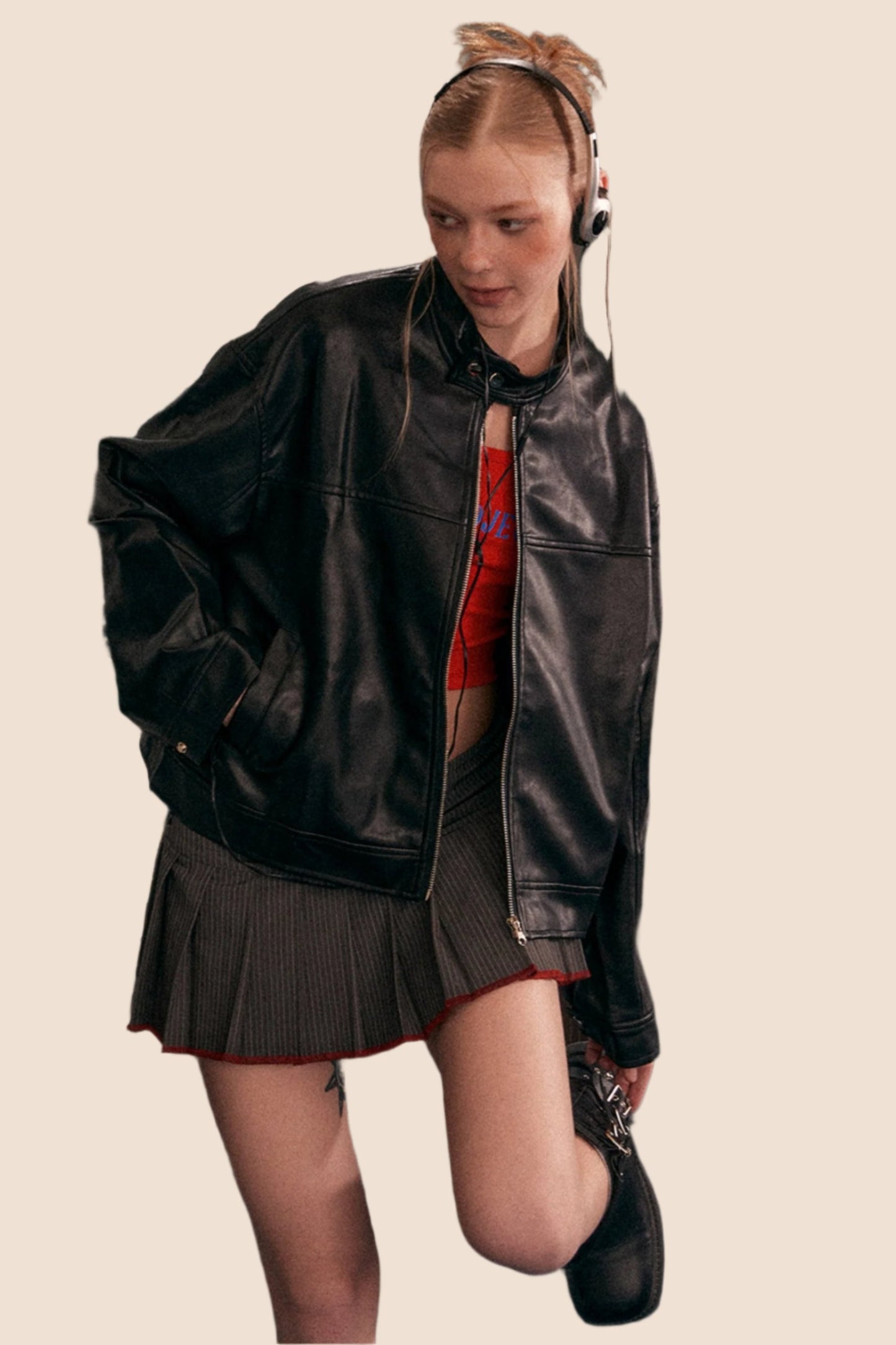 Retro Biker Pu Leather Coat