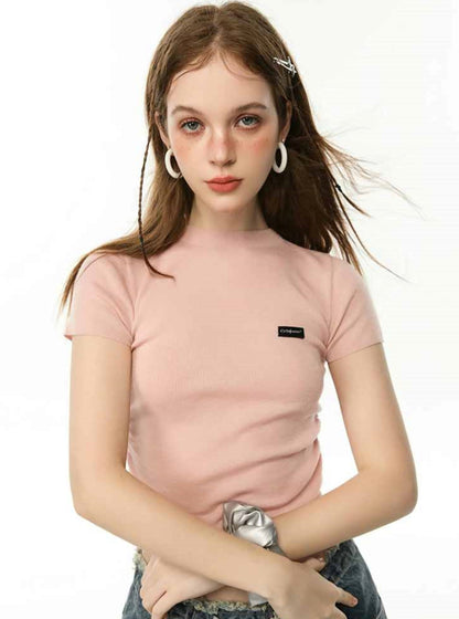 American Slim Shirred Knit T-Shirt