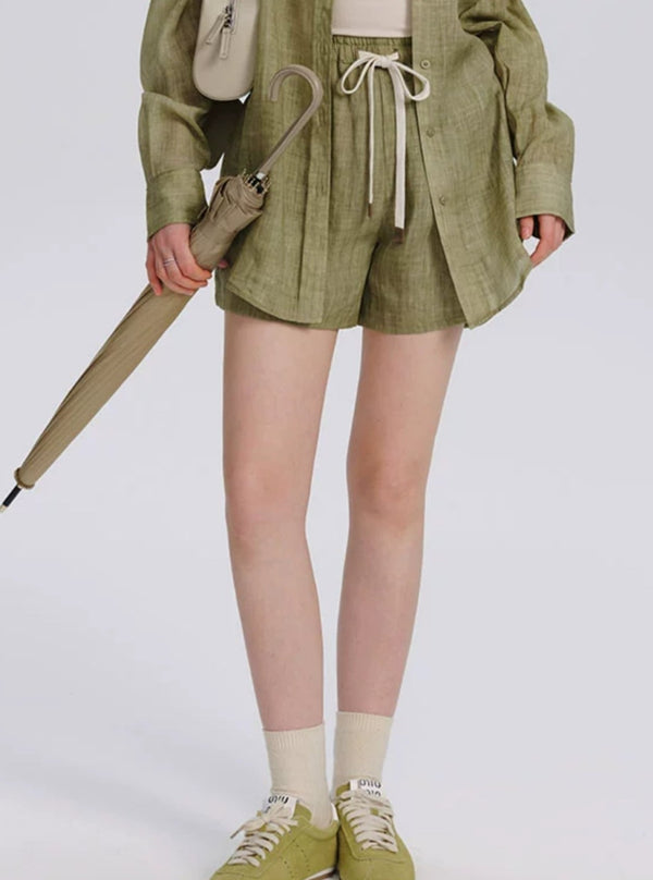 Ramie Tencel Sunscreen Shirt Set-Up