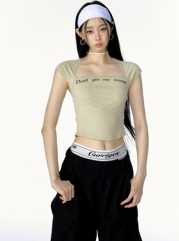 Alphabet Square Neck Top