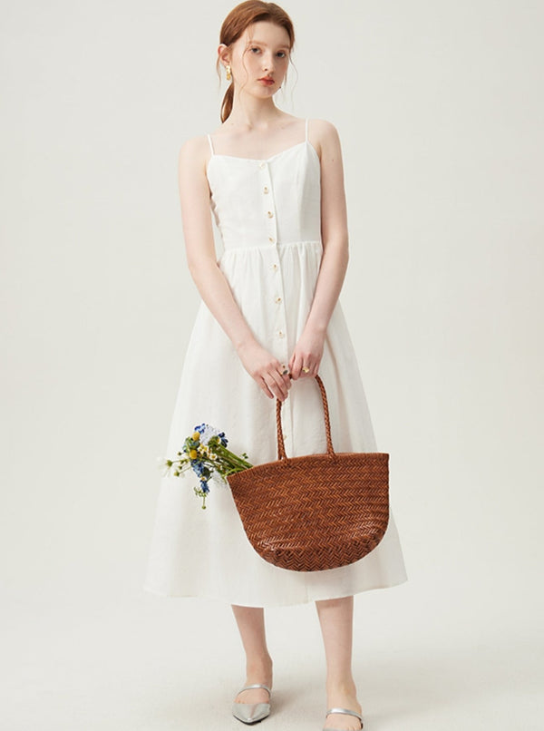 White Temperament Slip Dress