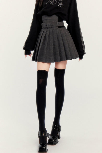 Dark Japanese High Waist Pleated Skirt