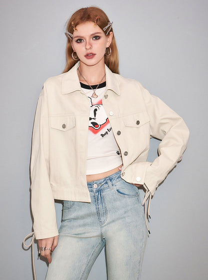 Letter Embroidered Casual Jacket
