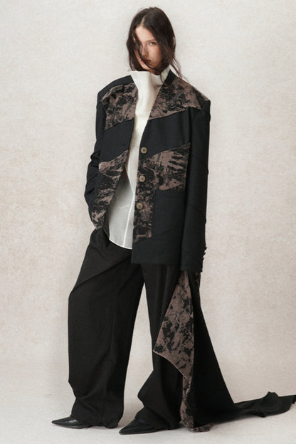 Loose Fit Structured Velvet Jacket