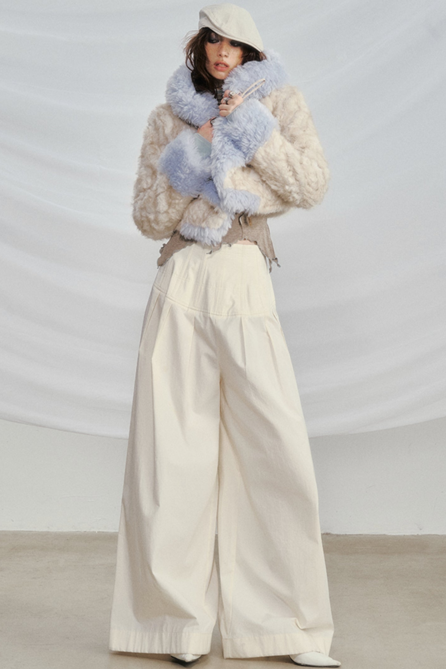 Silph Hooded Cropped Fur Coat