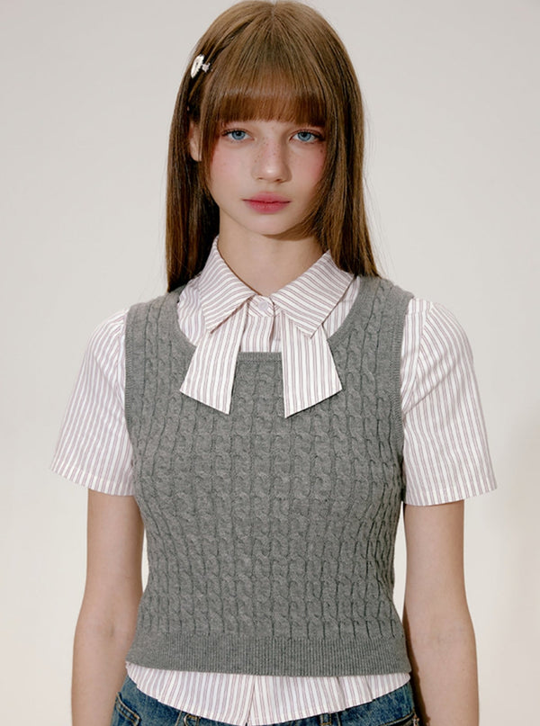 Slim Fit Short Knitted Tank Top