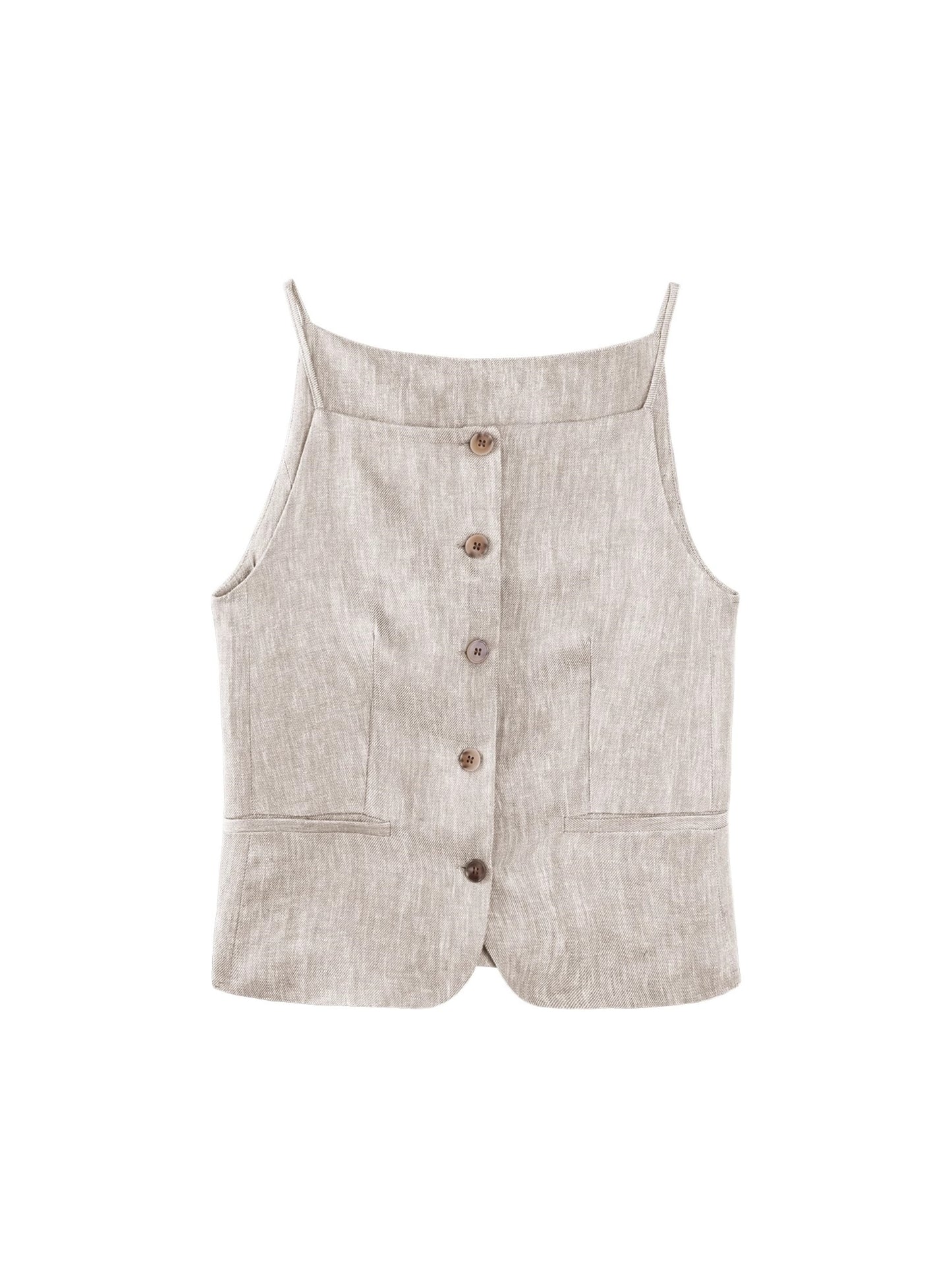 Vintage Luxe Linen Halter & Wide Leg Shorts Set-Up