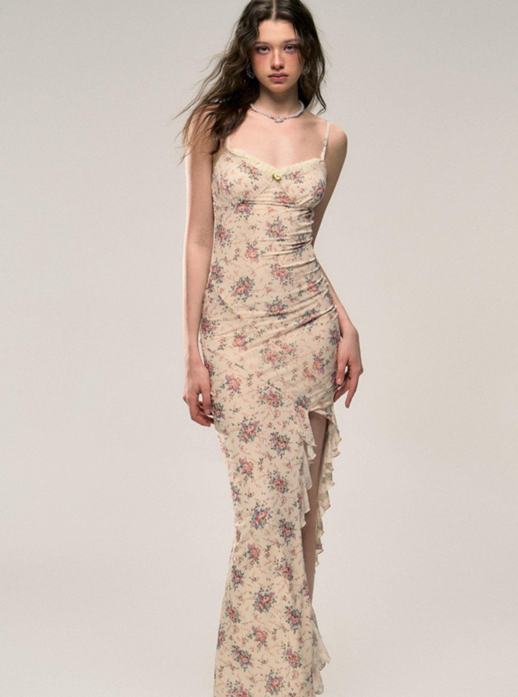 French Vintage Floral Slip Dress UrbanSheek French Vintage Floral Slip Dress UrbanSheek