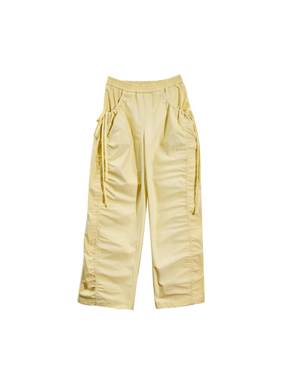 American Yellow Wide Leg Cargo Pants