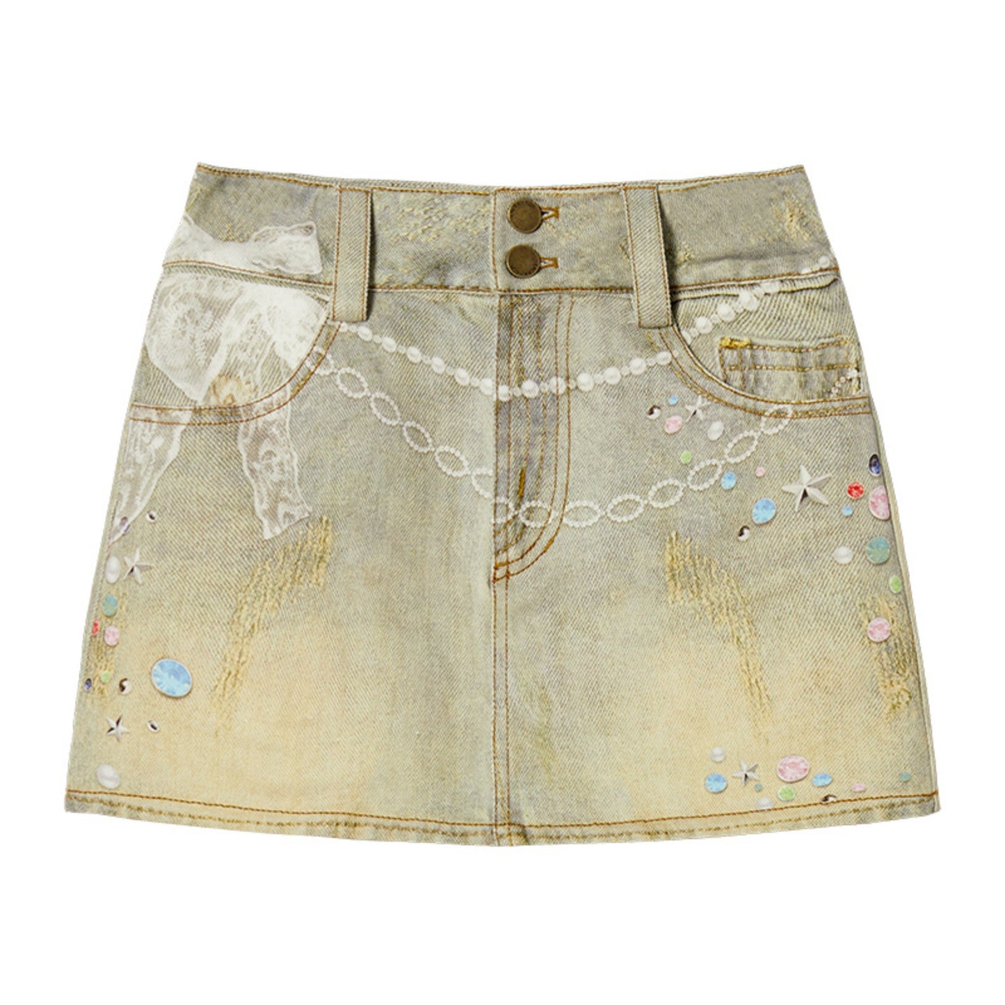 Summer High-Waisted Denim Skirt