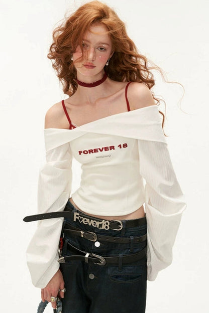 Balloon Sleeve White Top