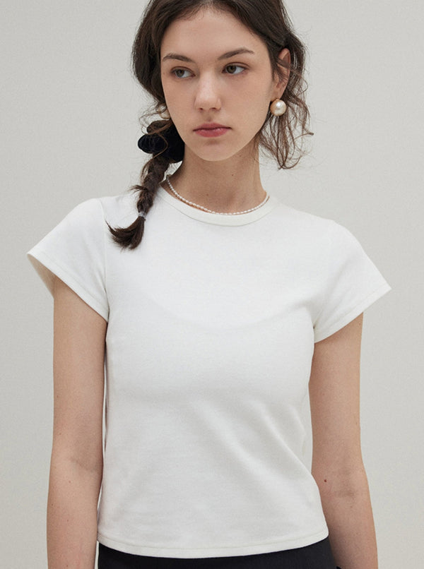 Straight Shoulder Small Flying Sleeve Top