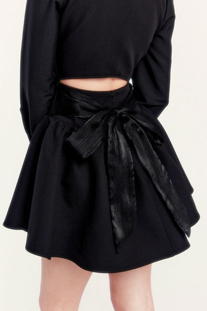 Black Bow Shirt Dress