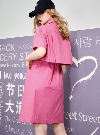 Two-In-One Cargo Shirt Dress