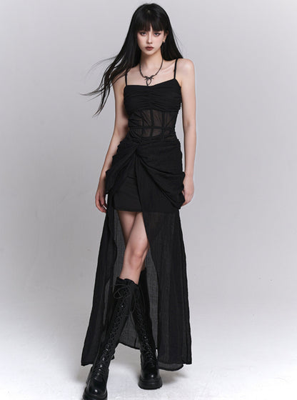 Adult Elegant Black Slip Dress