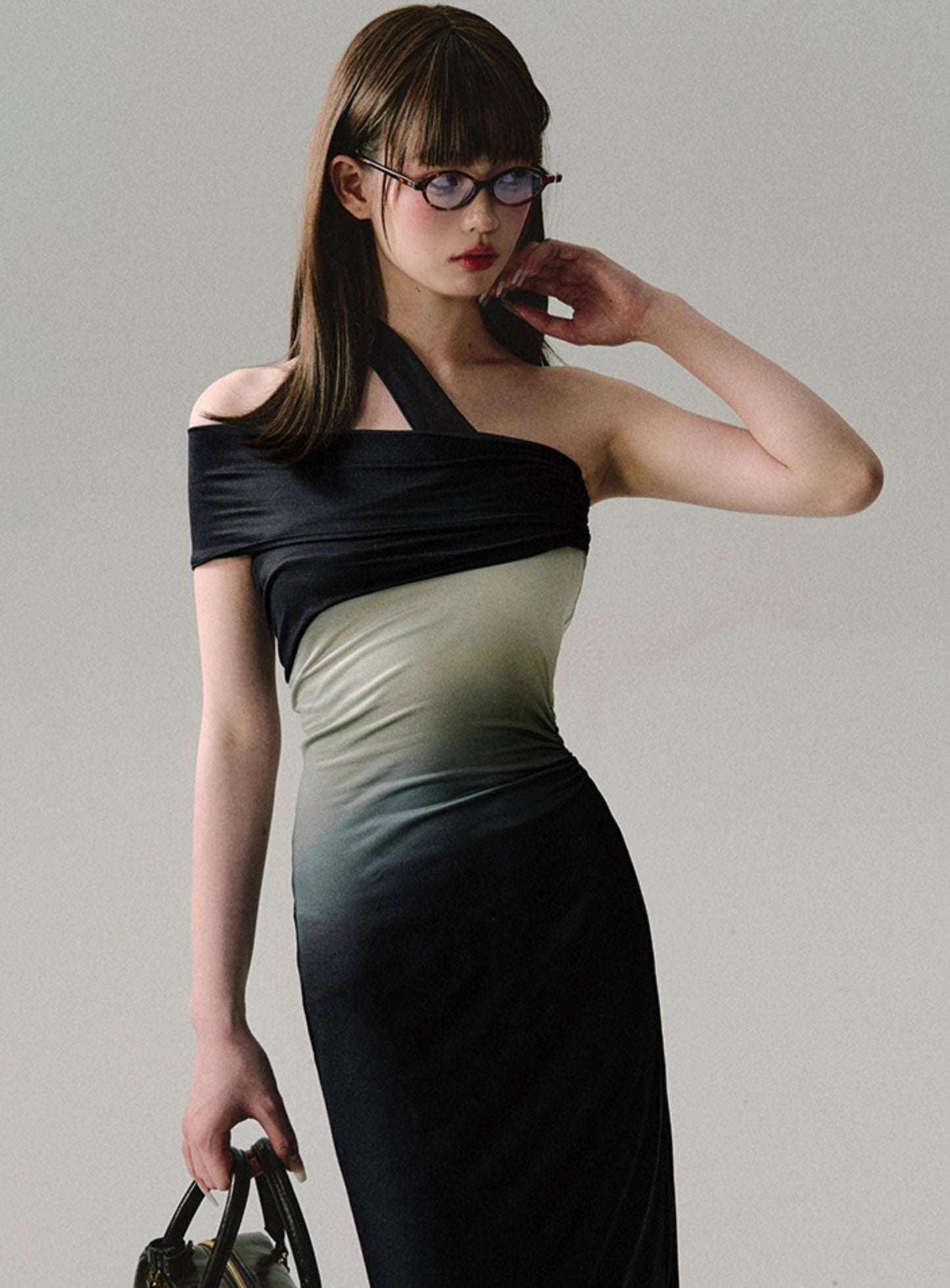 Black Gradient Slim Dress