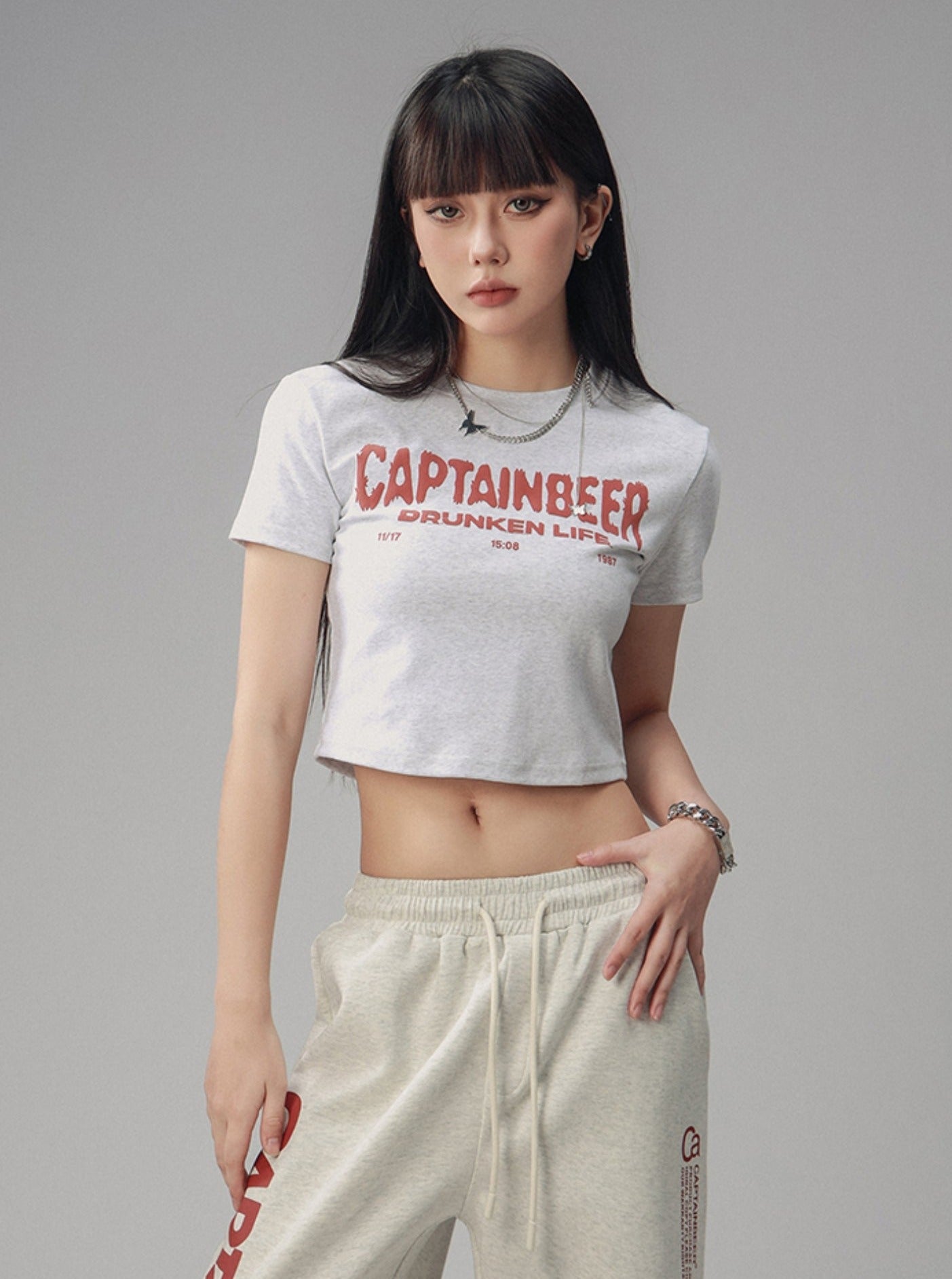 Waist Cropped Crew Neck T-Shirt