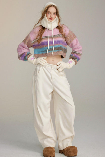 Brushed Color Bar Pullover Sweater