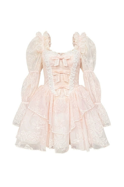 Rose Bow Long Sleeve Fairy Dress